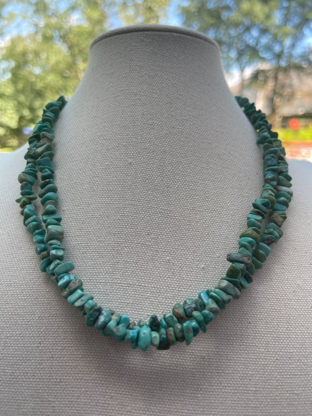 Vtg Carolyn Pollack Relios Sterling Silver & Turquoise Nugget Bead Necklace 18 I